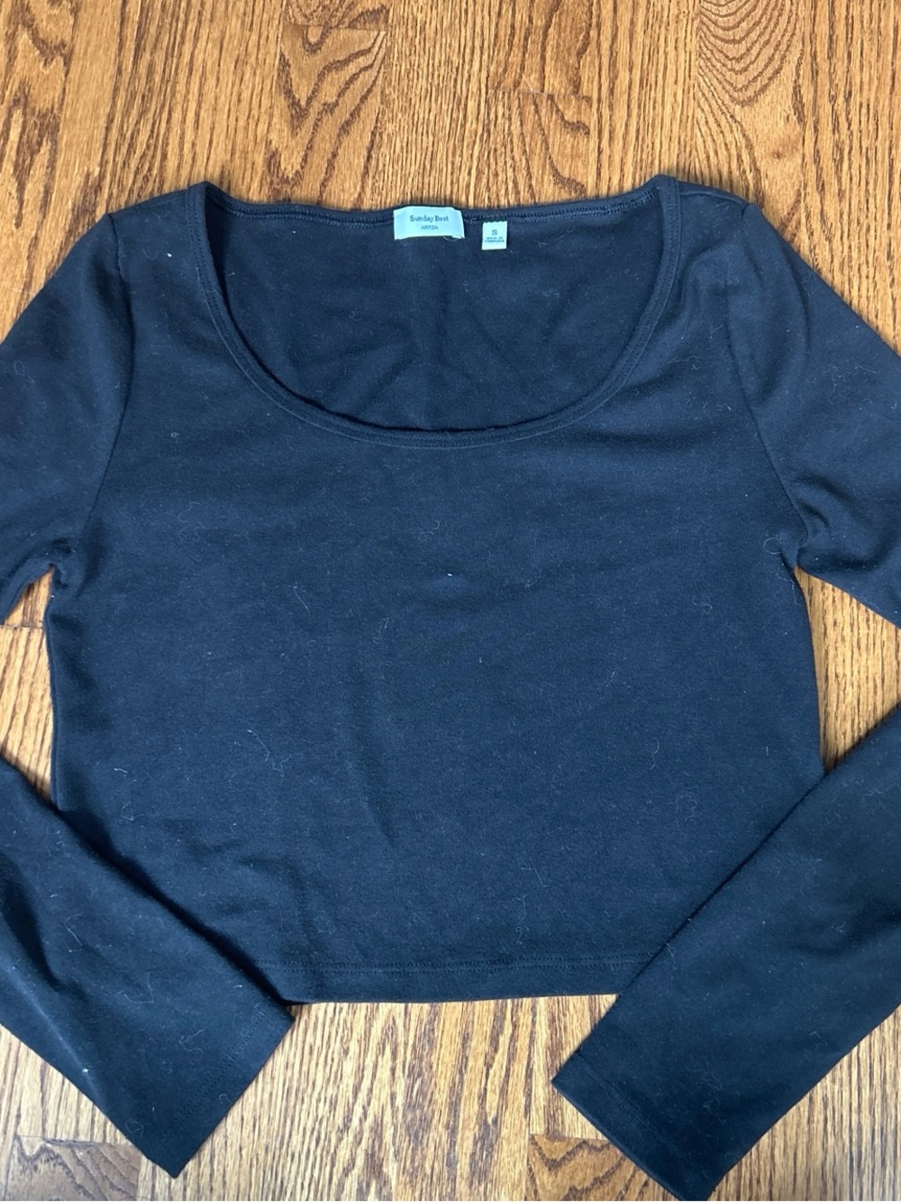 Sunday Best Black Scoop Neck Long Sleeve Top